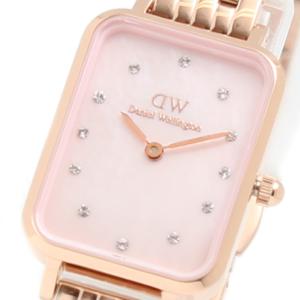 ダニエルウェリントン DANIEL WELLINGTON Quadro Lumine 5-Link Melrose DW00100621 腕時計 マザーオブパールピンク クオーツ｜mega-star