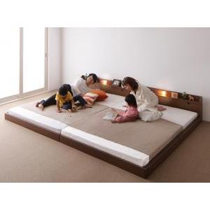 親子で寝られる棚・照明付き連結ベッド ボンネルコイルマットレス付き ワイドK200｜mega-star
