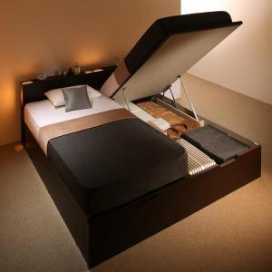ベッド ベット 収納付きベッド 収納 収納付 跳ね上げベッド 深型 連結 コンセント付 大容量 薄型...
