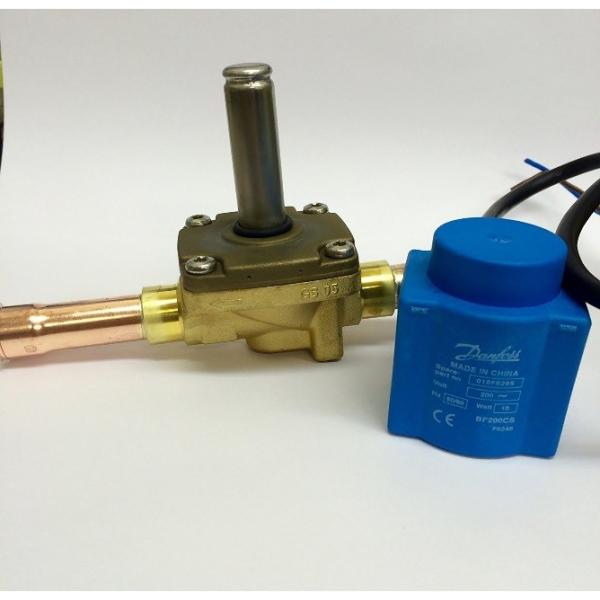 Danfoss 電磁弁 EVR15 200V ロー付 5/8in ACコイル0.5mケーブル付 手動...