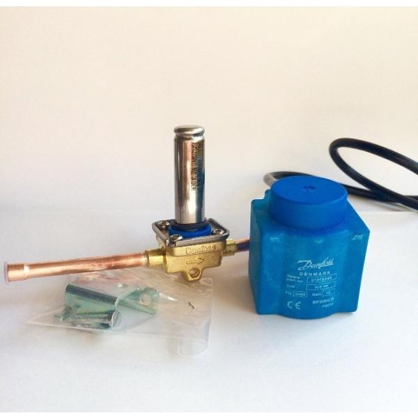 Danfoss 電磁弁 EVR3 200V ロー付 3/8in ACコイル0.5mケーブル付