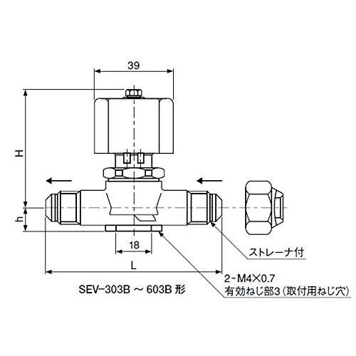 冷媒用電磁弁 SEV-303BXF フレア 200V レターパック可 サギノミヤ