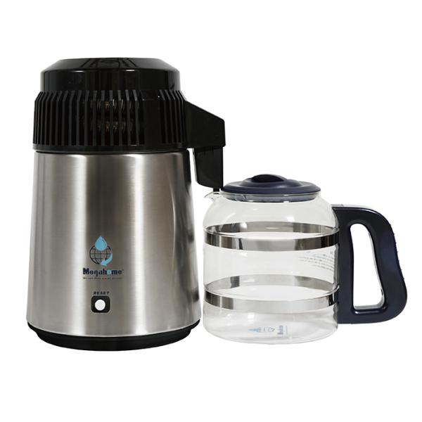 蒸留水器 台湾メガホーム社製 ステンレスボディ黒+ガラス容器（新） マグネット式電源ケーブル MH9...