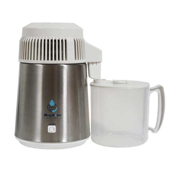 蒸留水器  台湾メガホーム社製  ステンレスボディ白 + ポリ容器  マグネット式電源ケーブル MH...