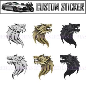 プロファイル ウルフ エンブレム WOLF 横顔 狼 オオカミ エンブレム カスタム ステッカー 自動車 sticker 外装｜megamiwig