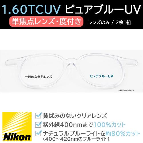 NIKON ニコン 光対策レンズ 1.60TCUV ピュアブルーUV (単焦点・度あり 範囲あり /...