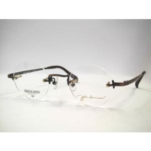 日本製 ツーポイントめがね ビンテージウエリントン縁なしメガネ