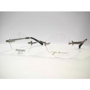 ジョンレノンメガネセット JL-1127 2 シルバー 丸型 ふちなし リムレス