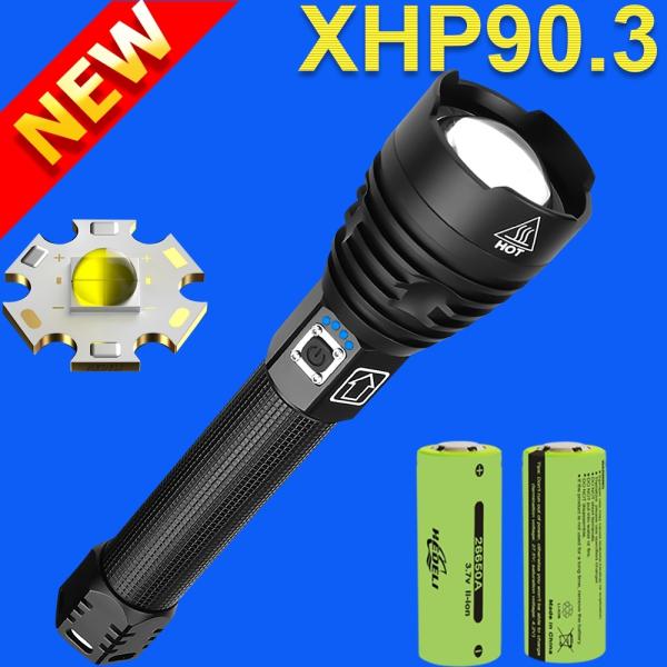 LEDライト トーチ 懐中電灯 スーパーXHP90.3 充電式 xhp90 USB フラッシュライト...