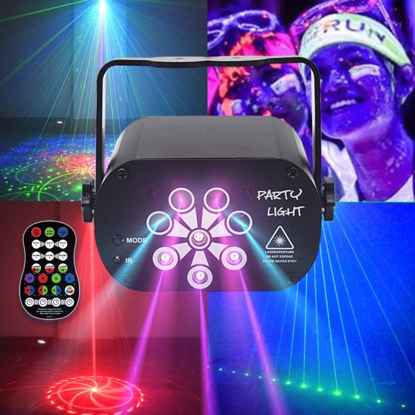 プロジェクターライト LED レーザー DJ USB充電 69パターン 129パターン RGB UV...