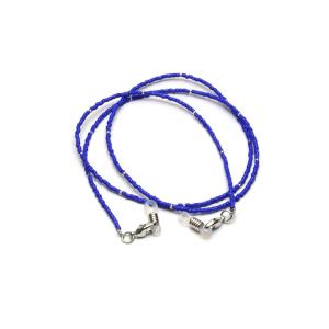 補聴器落下防止ストラップ　両耳用　NA-20 ビーズ　F ロイヤルブルー【補聴器落下防止ストラップ】【ネコポスで発送OK】