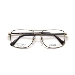 薄型レンズ付メガネセット　オーソドックス紳士モデル　ツーブリッジ プリンス 3543-GP(ゴールド) 52サイズ｜meganenohirata
