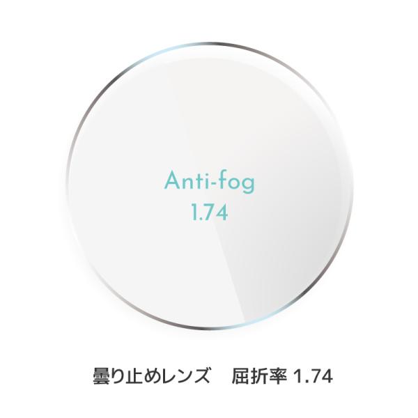 曇り止めレンズ 超薄型非球面 屈折率 1.74