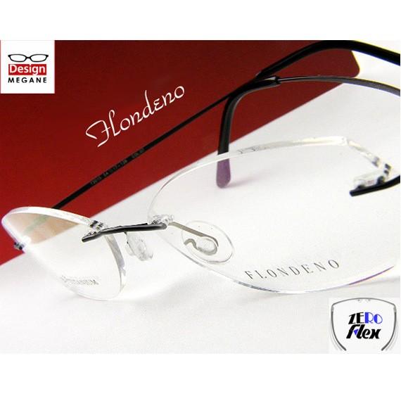 メガネ 度付 FLONDENO black flexible (丁番ありタイプ) ふちなし ツーポイ...