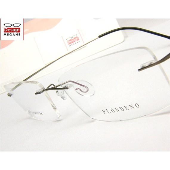 メガネ 度付 FLONDENO Gun flexible ふちなし ツーポイント βチタニウム素材　...