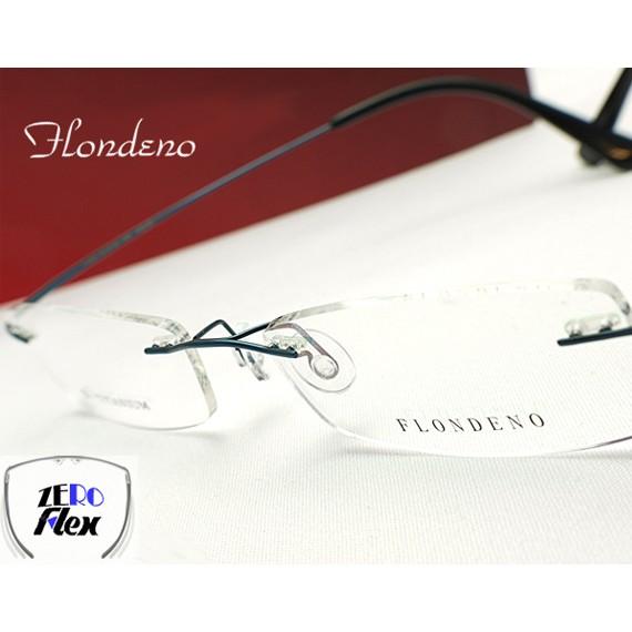 【メガネ度付】FLONDENO Blue flexible ふちなし ツーポイント βチタニウム素材...