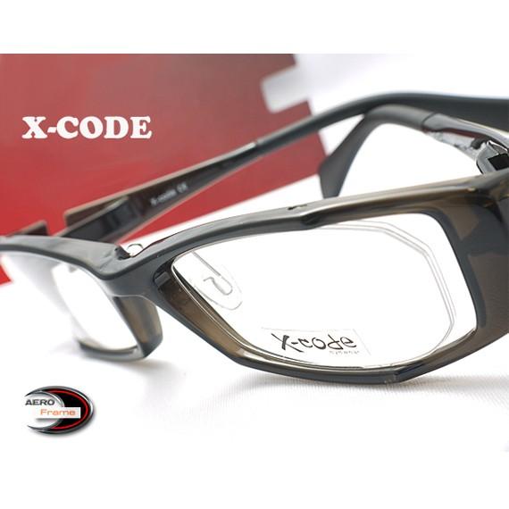 メガネ 度付 X-Code Eyewear エアロフレーム DarkGray 超弾力性新素材 フルリ...
