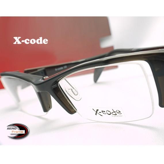 メガネ 度付 X-Code Eyewear エアロフレーム D.Gray 超弾力性新素材 眼鏡 一式...