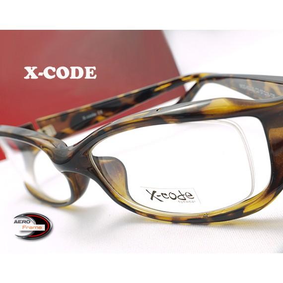 メガネ 度付 X-Code Eyewear エアロフレーム 虎柄色 超弾力性新素材 フルリム 眼鏡 ...