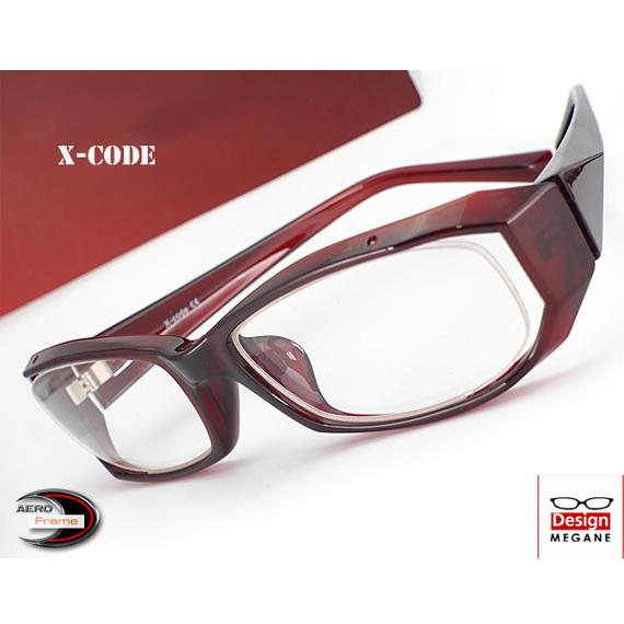 メガネ 度付 X-Code Eyewear エアロフレーム Wine Red 超弾力性新素材 眼鏡＋...
