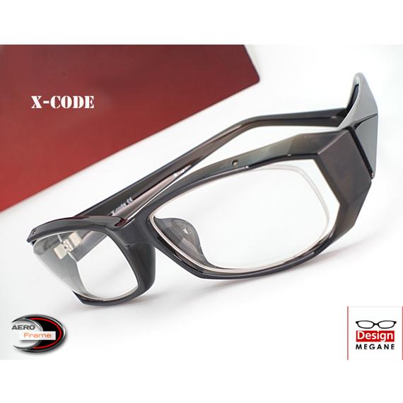 メガネ 度付 X-Code Eyewear エアロフレーム D.Gray 超弾力性新素材 眼鏡＋ カ...