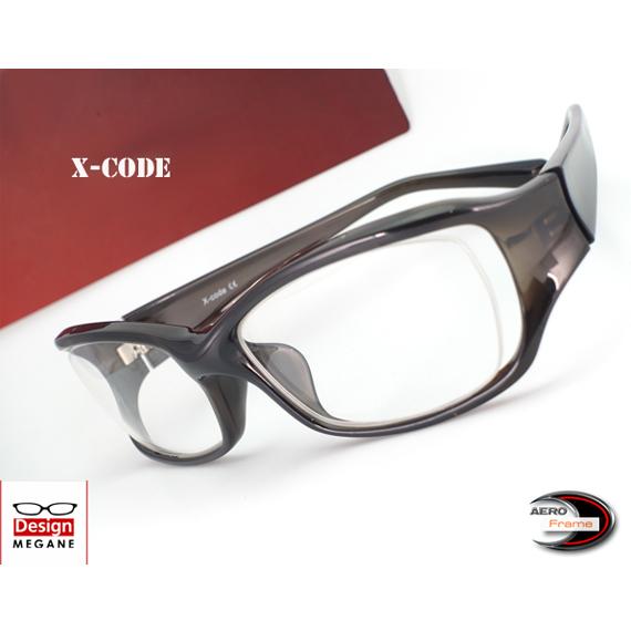 メガネ 度付 X-Code Eyewear エアロフレーム D.Gray 超弾力性新素材 眼鏡＋ カ...