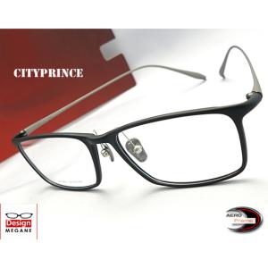 メガネ 度付 City prince Eyewear Black エアロフレーム 超弾力性新素材 ウェリントン型 眼鏡 送料無料 ＋ カラーレンズ 無料キャンペーン中 伊達メガネ 対応