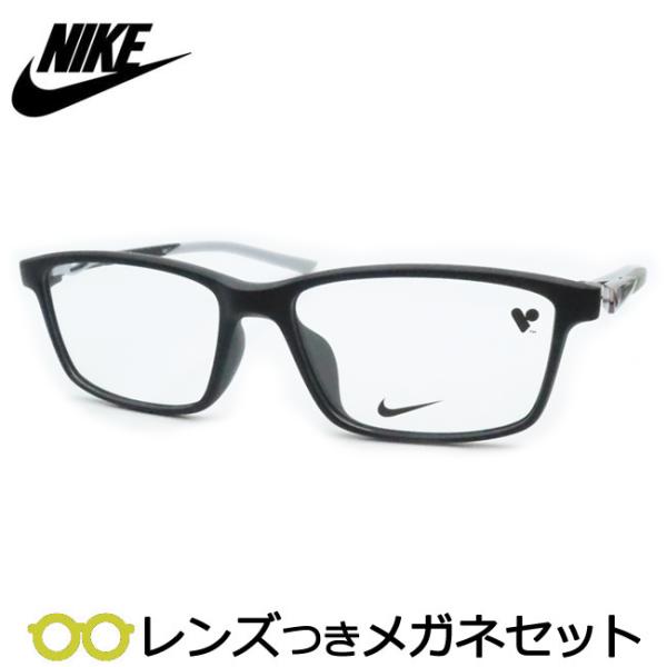 ナイキメガネセット　NIKE　7149LB　001　マットブラック　セル　レンズつき完成品　度付き　...