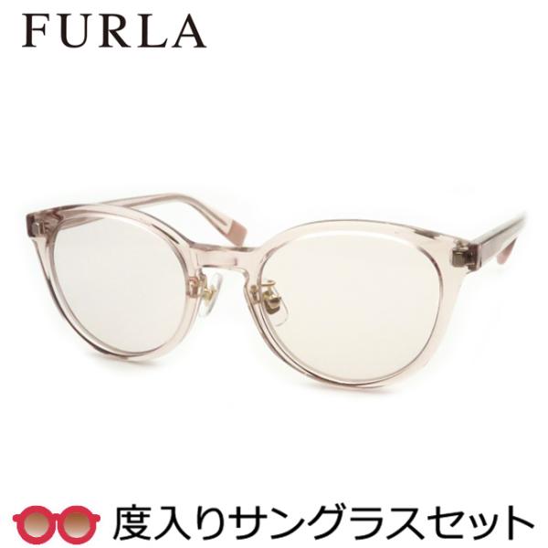 フルラ度入りサングラスセット　SFU654J　0T82　スケルトンピンク　度付き　FURLA　正規品...