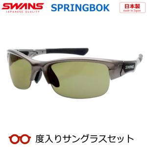 【SWANS】スワンズ度入りサングラスセット　SPB-0168　GMR　（度付きサングラス）　スプリングボック　スポーツ系サングラス　度つき完成品｜meganeyou
