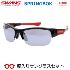 【SWANS】スワンズ度入りサングラスセット　SPB-0714　BK　（度付きサングラス）　スプリングボック　スポーツ系サングラス　度つき完成品｜meganeyou