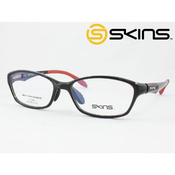 SKINS スキンズ メガネ 薄型非球面レンズセット SK-301-1 度付き対応 近視 遠視 老眼...