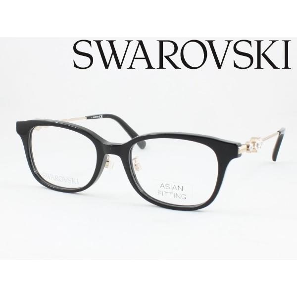 SWAROVSKI メガネフレーム 薄型非球面レンズセット SK5464D-001 フルリム 黒ぶち...