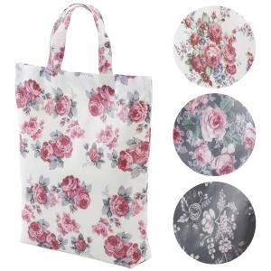 レッスンバッグ おしゃれ ローズ柄 お稽古バッグ A4 花柄 薔薇柄 手提げ エコバッグ マチ トート サブバッグ