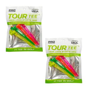 【2パックセット】TOUR TEE PRO NEONS ツアーティー プロ ネオン 80mm 4本入り T-489 USGAR&Aルール適合 2024年 蛍光色/クリア ゴルフティー