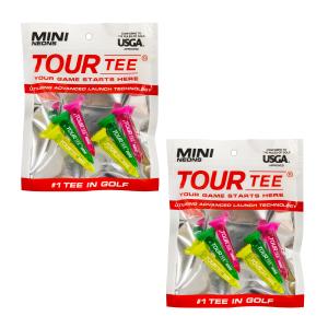 【2パックセット】TOUR TEE MINI NEONS ツアーティー ミニ ネオン T-491 46mm 6本入り USGAR&Aルール適合 2024年 蛍光色/クリア ゴルフティー