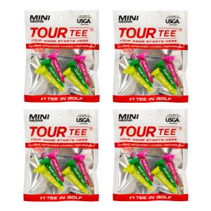 【4パックセット】TOUR TEE MINI NEONS ツアーティー ミニ ネオン T-491 46mm 6本入り USGAR&Aルール適合 2024年 蛍光色/クリア ゴルフティー