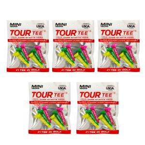 【5パックセット】TOUR TEE MINI NEONS ツアーティー ミニ ネオン T-491 46mm 6本入り USGAR&Aルール適合 2024年 蛍光色/クリア ゴルフティー