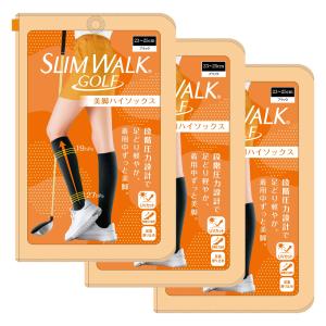 3足セット スリムウォーク ゴルフ 美脚ハイソックス ブラック 自分史上、最高の美脚 ピップ for GOLF 圧着/タイツ/レギンス/スパッツ/ストッキング