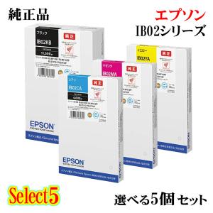 セレクト5【 純正品 選べる5個セット】EPSON エプソン インクカートリッジ IB02A02B 5個セット IB02KB(大容量ブラック) 1個と選べるIB02A(標準カラー) 4個｜megurie