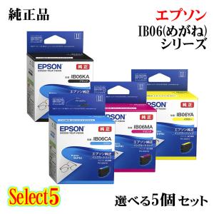 セレクト5【 純正品 選べる5個セット】EPSON エプソン インクカートリッジ IB06A (めがね) 5個セット ブラック 1個と選べるカラー 4個｜megurie