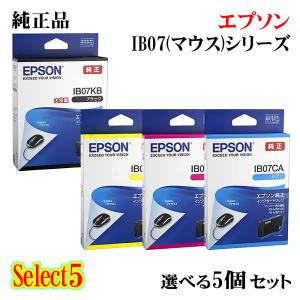 セレクト5【 純正品 選べる5個セット】EPSON エプソン インクカートリッジ IB07B07A (マウス) 5個セット IB07KB(大容量ブラック) 1個とIB07A(標準カラー) 4個