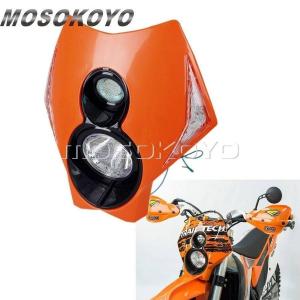 バイク ヘッドライト X2LED インジケータ オレンジ モトクロス ダート ツイン KTM EXC XC-F 250｜meguru-st