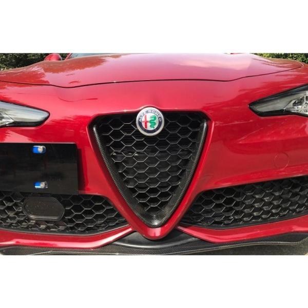 Alfa Romeo アルファロメオ ステルヴィオ 2017年?用 カーボン グリルガーニッシュ フ...