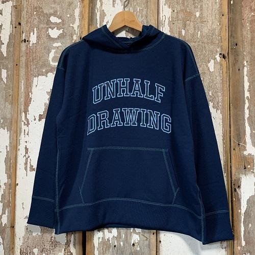 UNHALFDRAWING 　SWEAT LONG SLEEVE HOODIE　アンハーフドローイン...