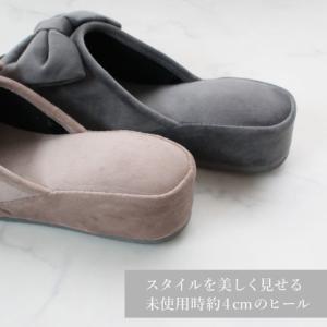 スリッパ 4cm リボン ヒール パンタロン ...の詳細画像2