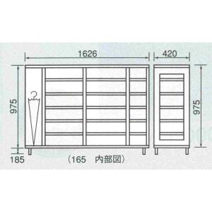 下駄箱 カウンター秋田杉市松格子 165H 寸...の詳細画像1