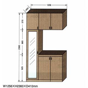 CM-1256　Eセット(完成品)W1256XH2360XD410 / 玄関収納　下駄箱 シューズボックス シューズラック