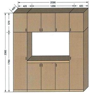 RM-2512　Pセット(ND＊現場組立品)W2512XH2360XD410(鏡なし) / 玄関収納　下駄箱 シューズボックス シューズラック