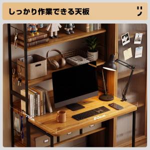 折りたたみデスク 棚付き パソコンデスク ラッ...の詳細画像3